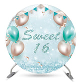 Ballon Turquoise Sweet 16 Anniversaire Toile de Fond Ronde